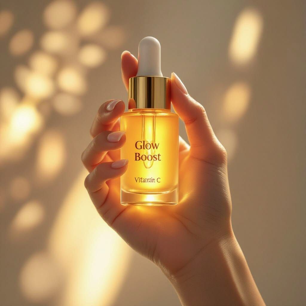 Glow Boost Vitamin C Serum Hand Bottle