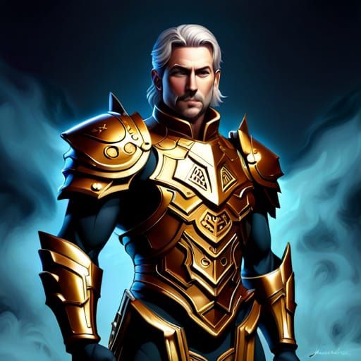 Fantasy Paladin in Dragon Armor: Hyperrealistic Digital Art