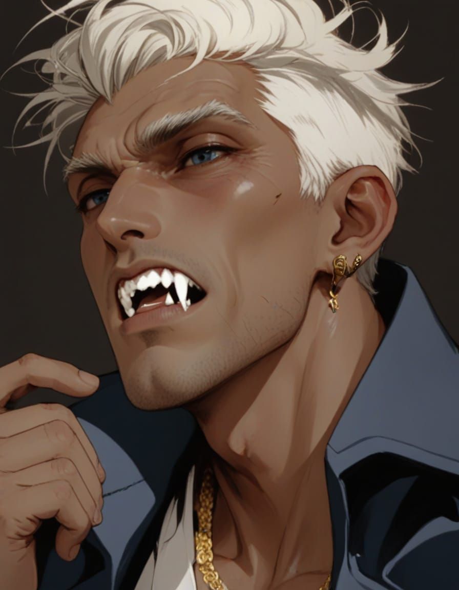 Handsome Anime-Inspired Gentleman with Turquoise Eyes