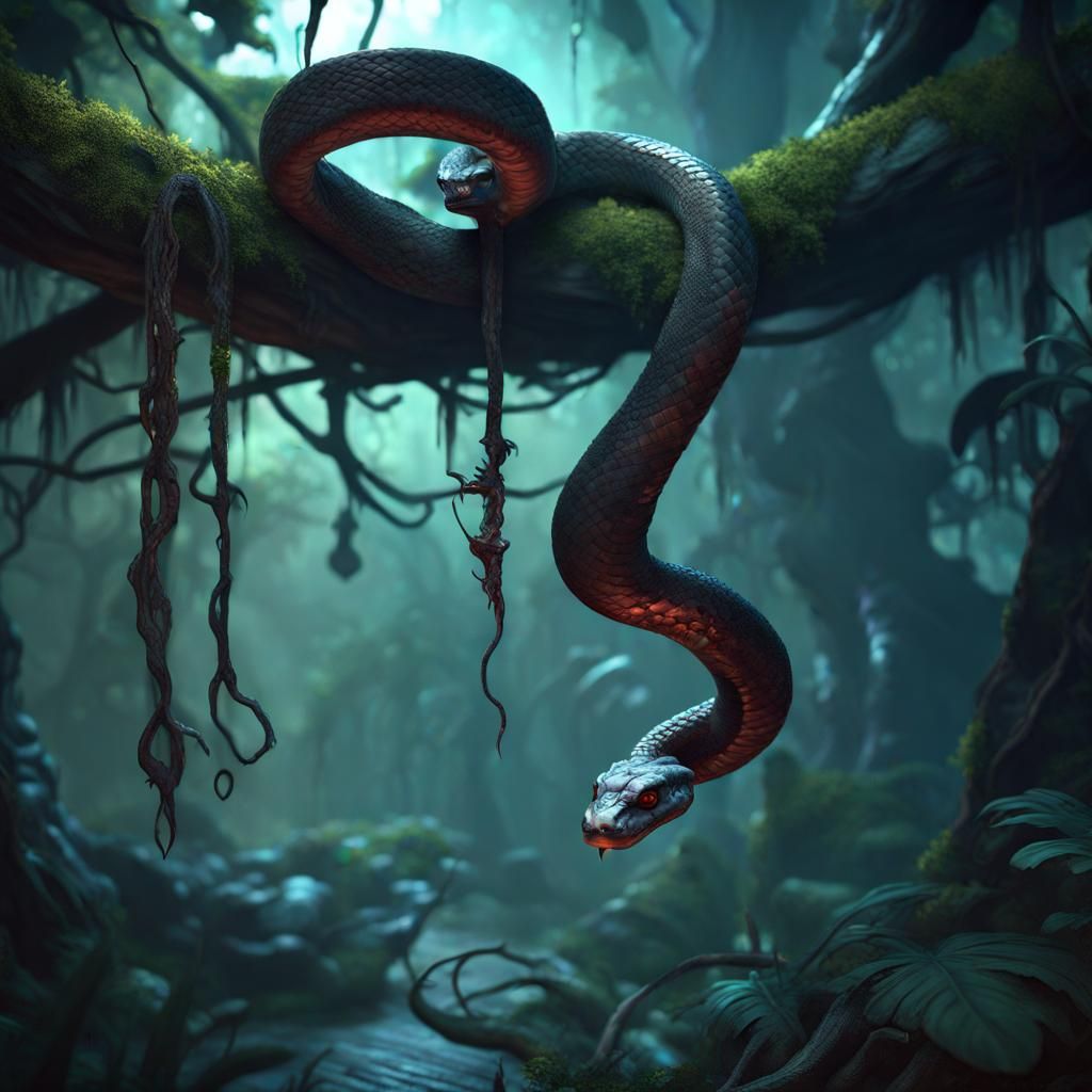 Jungle snake dark horror fantasy