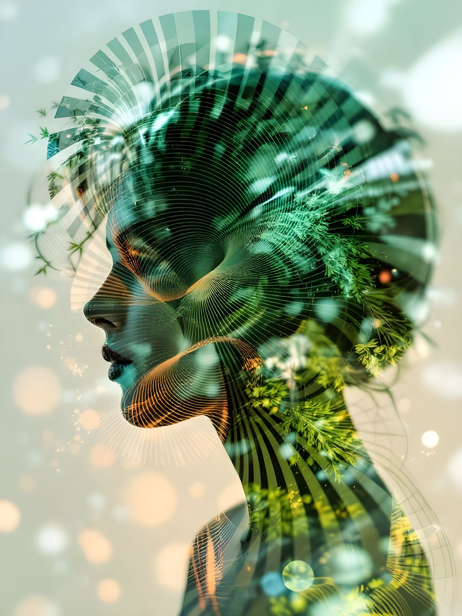 Nature Meets Fibonacci: A Double Exposure Photograph