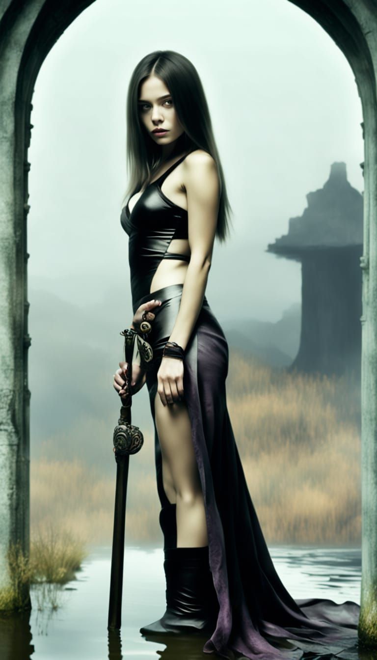 Misty Moor Portrait in Dark Romanticism Style