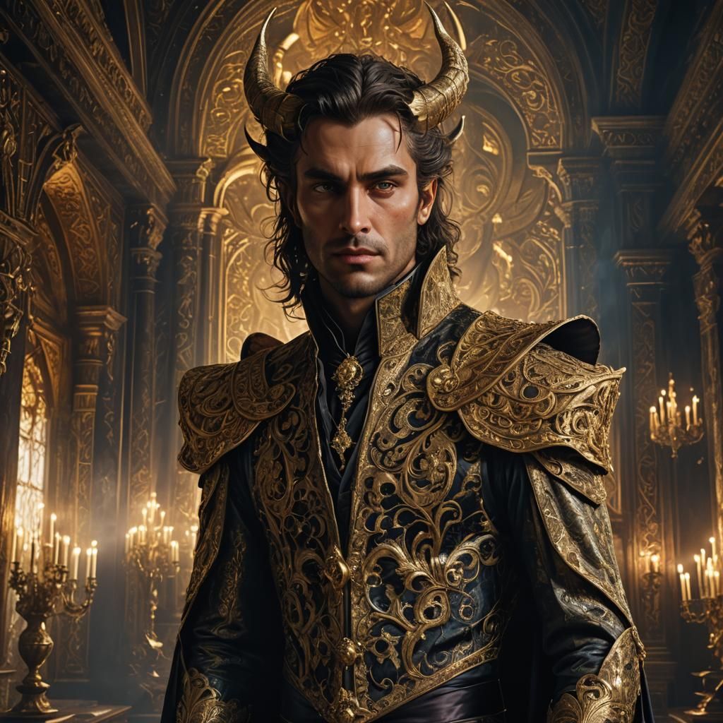 Elegant Daemon Portrait in Dark Fantasy Style