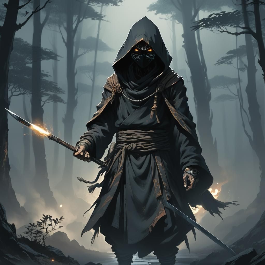 Shadow Monk Warrior Unveiled in Dramatic Anime-Inspired Art