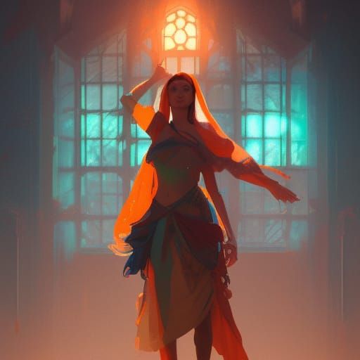 Detailed T-Pose Concept Art in Art Nouveau Style