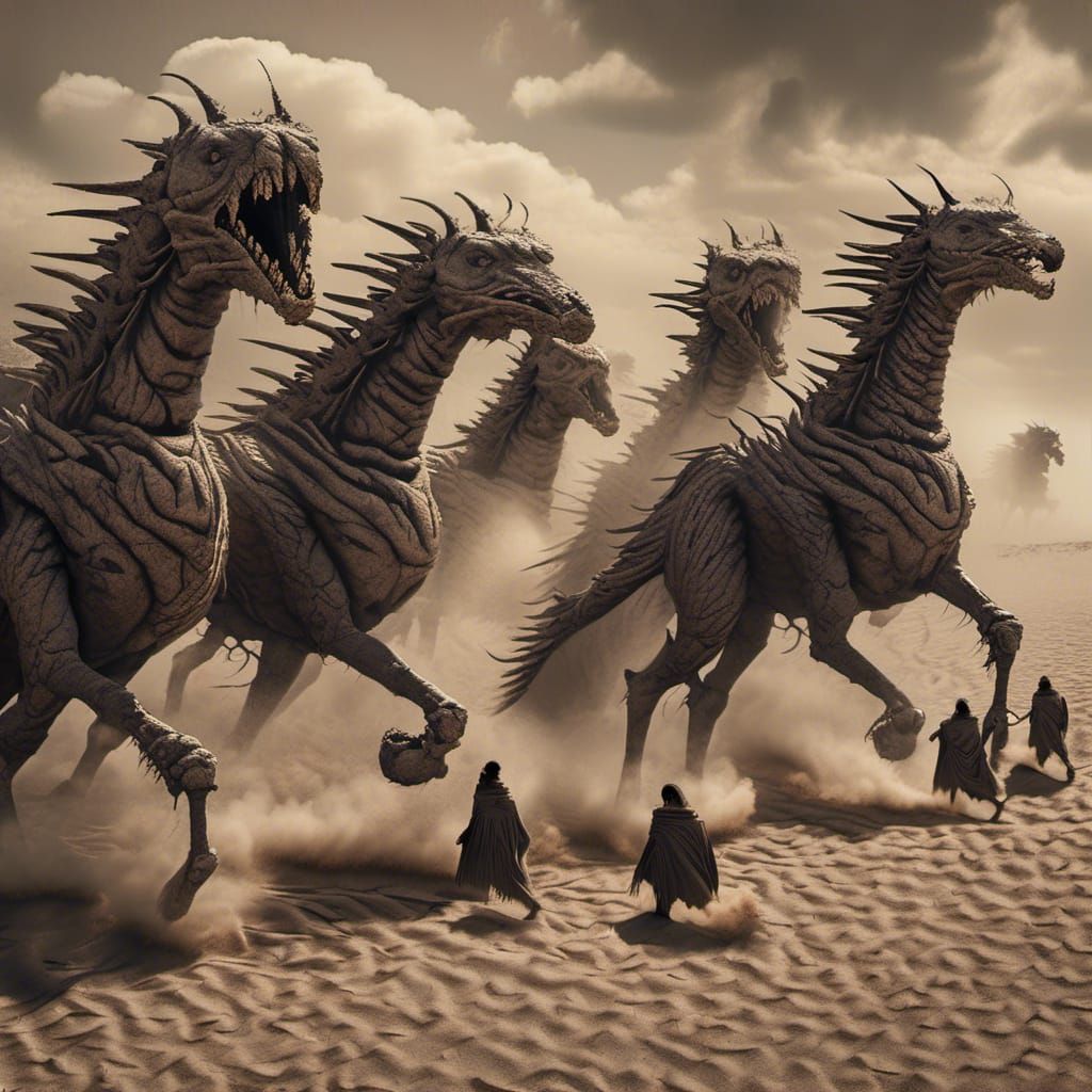 Eerie Desert Encounter with Ghosts and Crows