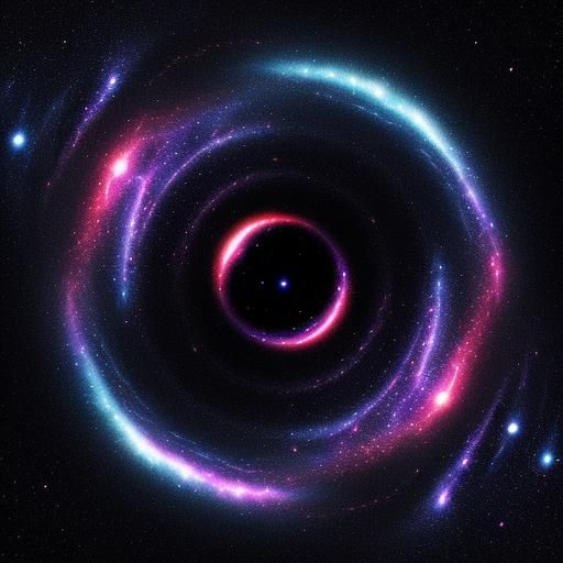 Spaceship Enters Galaxy Tunnel in Anime Style