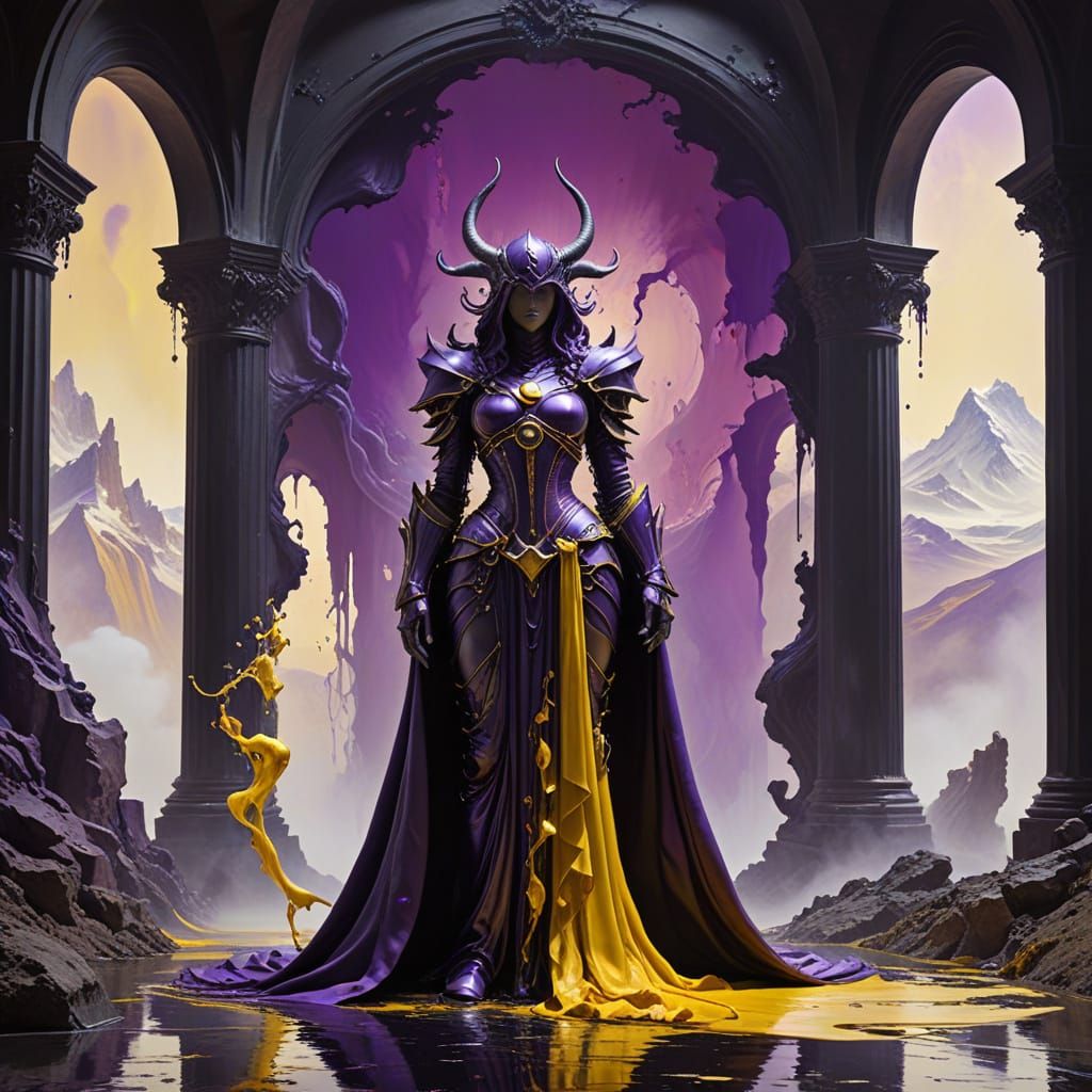 Ethereal Dark Fantasy Warrior in a Mysterious World