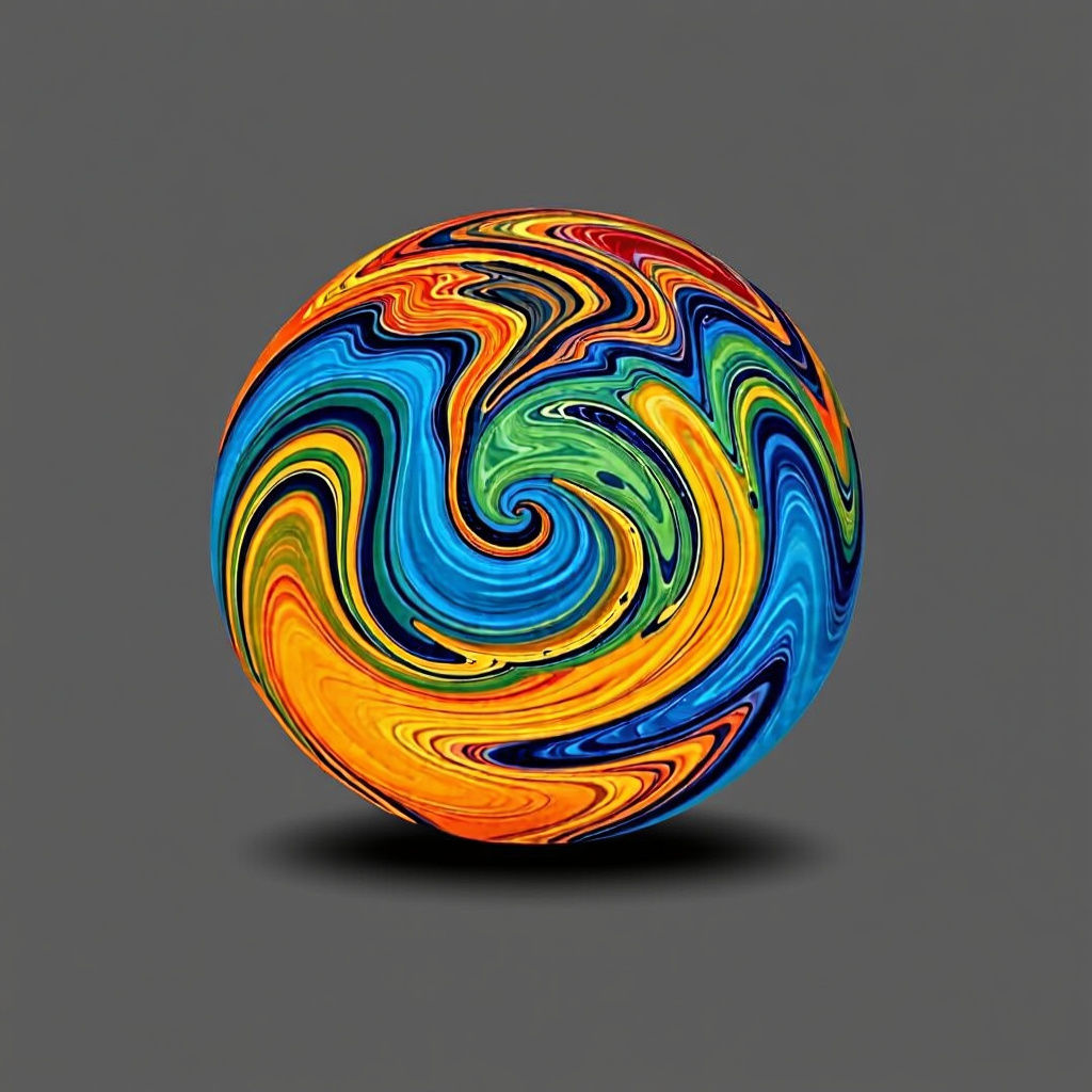 Abstract Swirling Colors in Complementary Fine Art