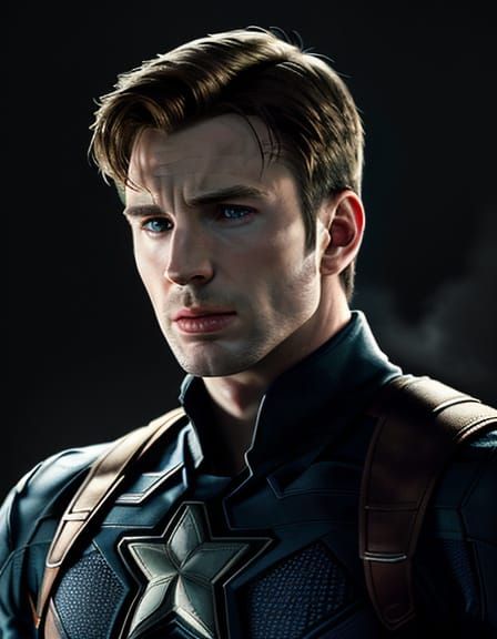 Chris Evans as Captain America in Cinematic Hyperrealistic P...