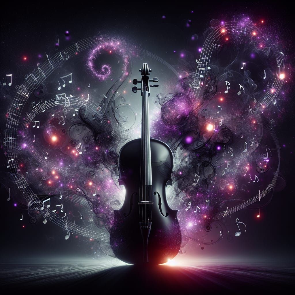 Cello and Dancing Figures in Luminous Hues