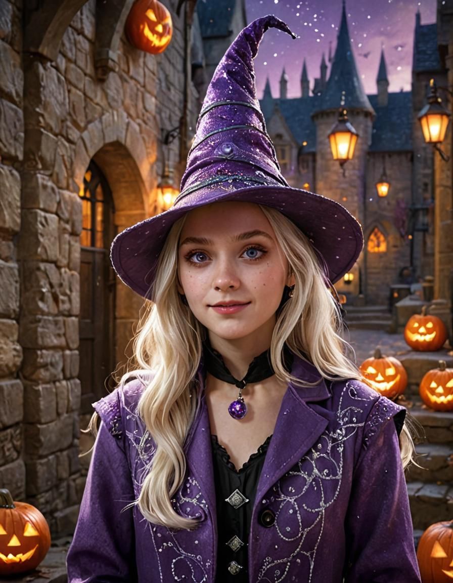 Luna Lovegood's Halloween at Hogwarts: Hyperrealistic Concep...