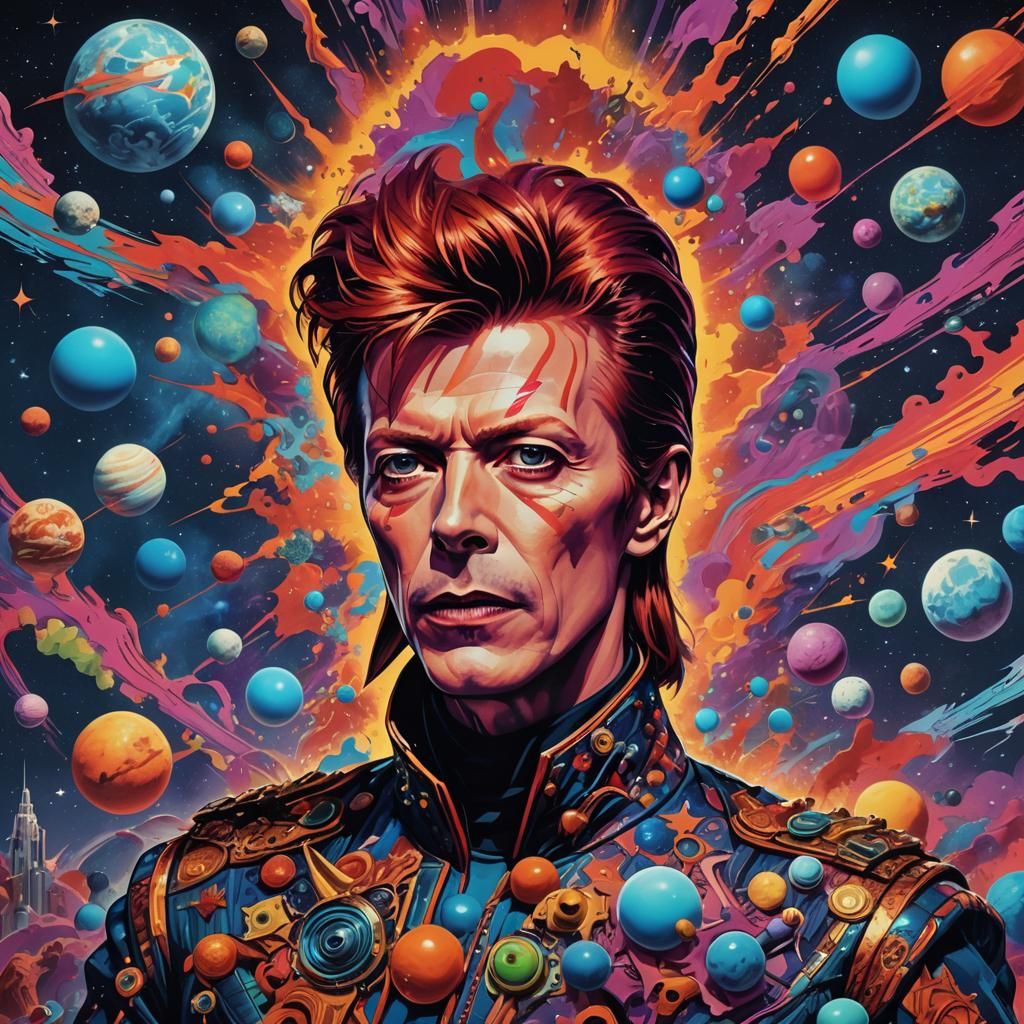 David Bowie in Space: Pop Art Portrait