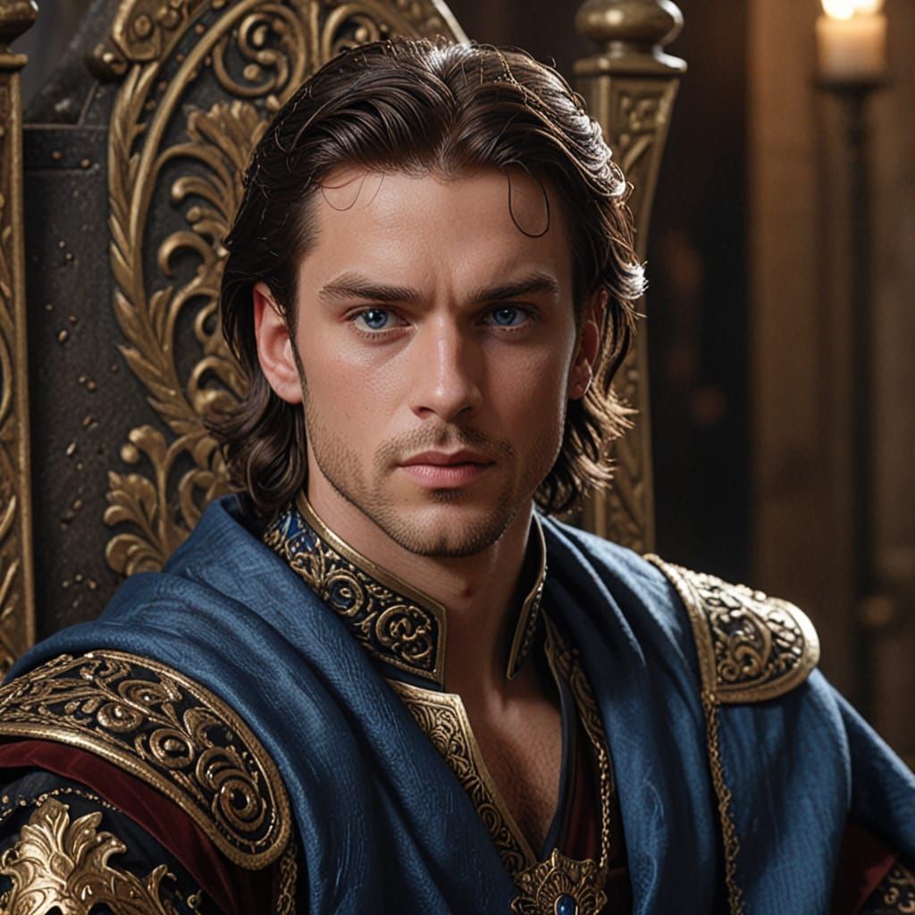 Hyperrealistic Portrait of a Prince on His Throne