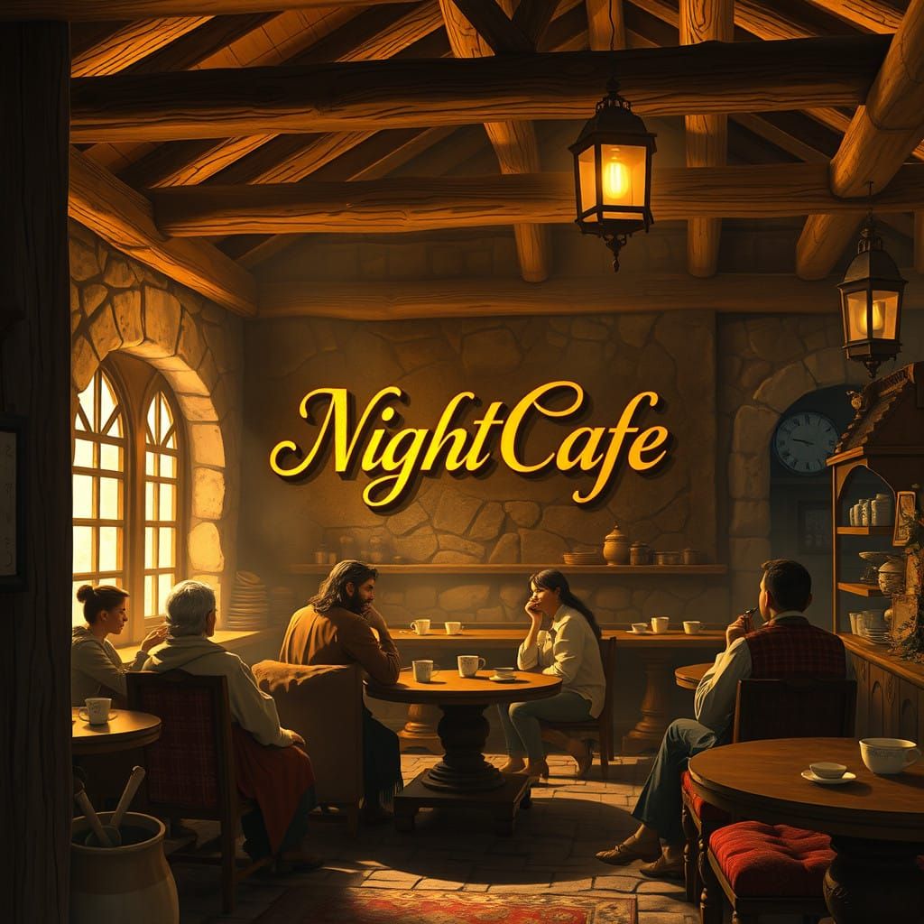 Cozy 6th Century Cafe in Warm Golden Light