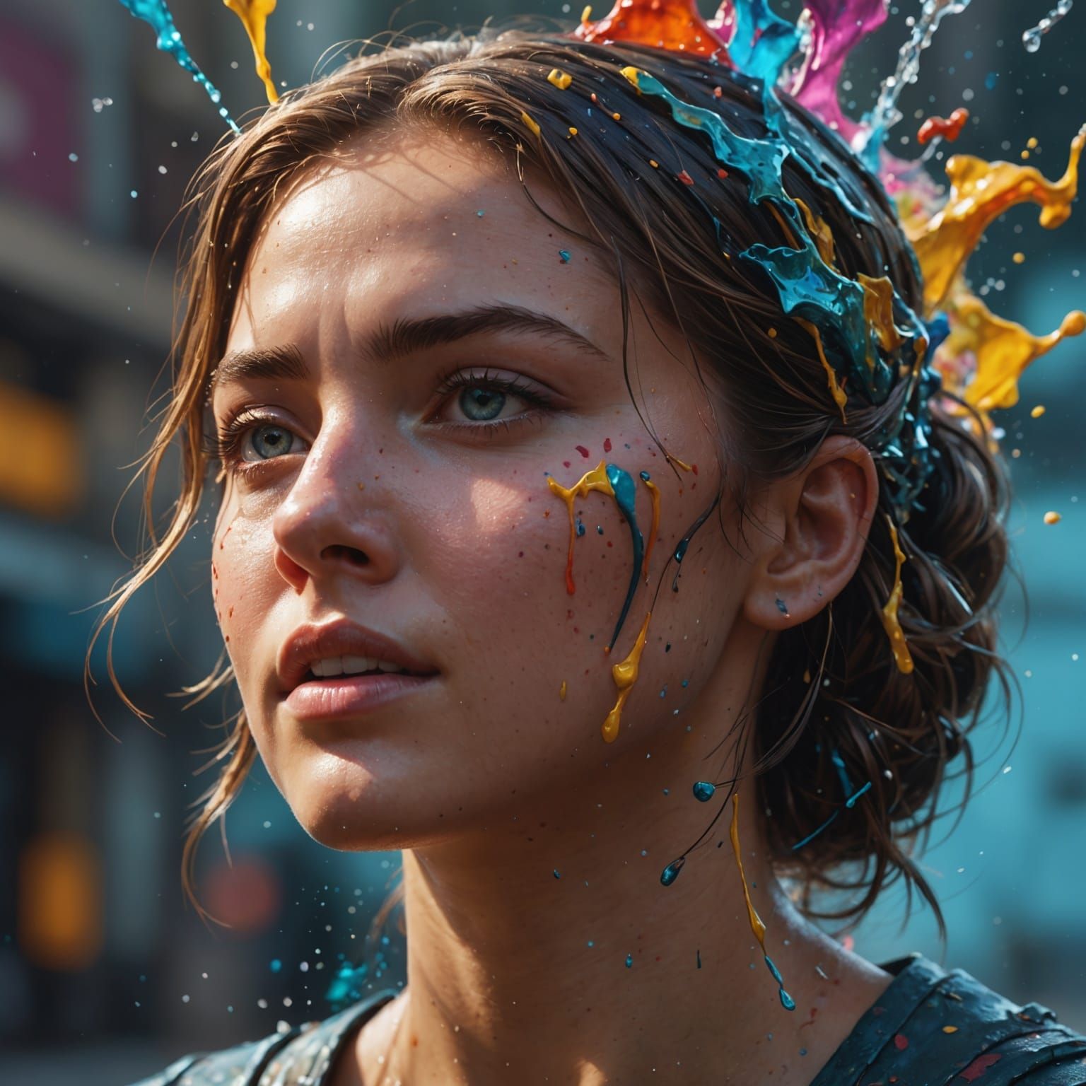 Hyperrealistic Life in Splash Art Style