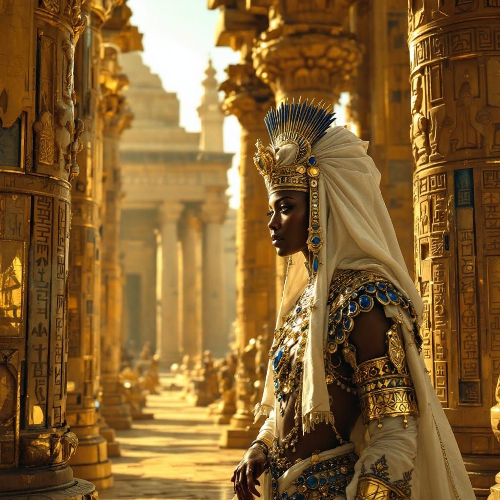 Ancient Egyptian Atlantean in Regal Contemplation