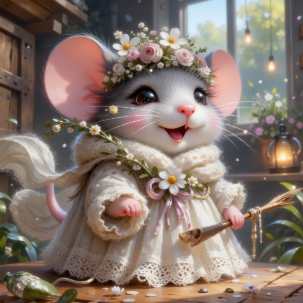 Cute Distinguished Mouse Character