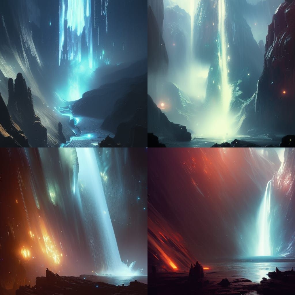 Waterfall in Space: A Dark Fantasy Masterpiece