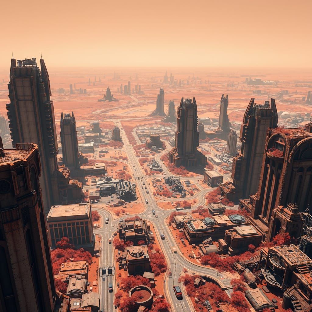 Forgotten Martian Metropolis in Rustic Post-Apocalyptic Styl...