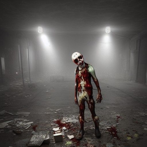 Zombie Clown in Dystopian Gothic Art