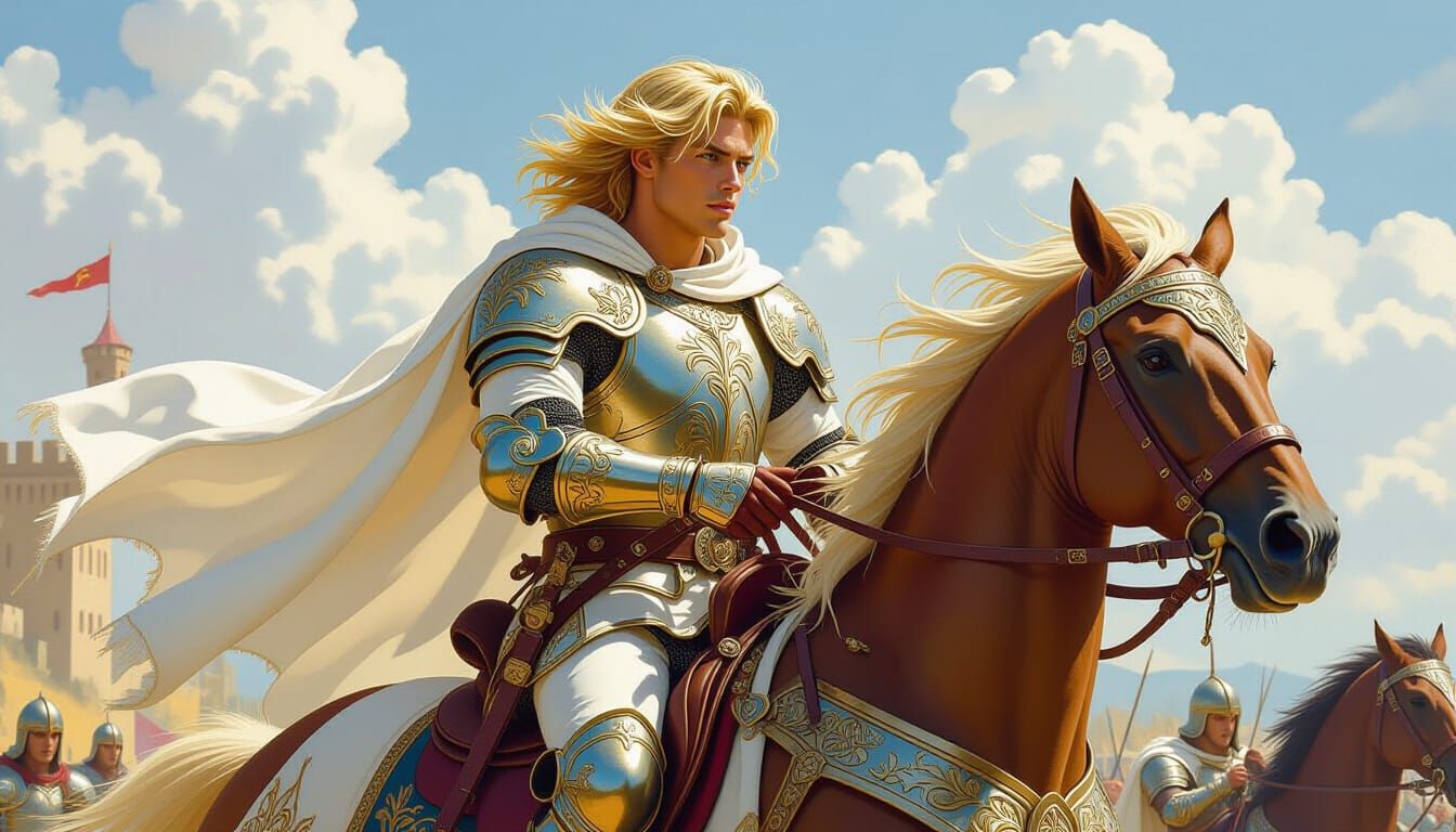 Jousting Knight in a Medieval Fantasy Setting