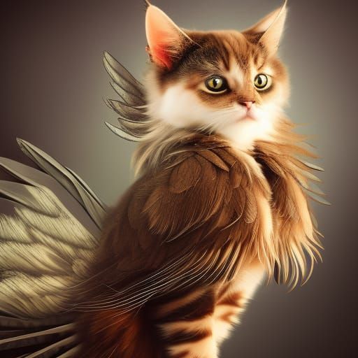 Winged Cat: A Hyperdetailed Fantasy Concept Art