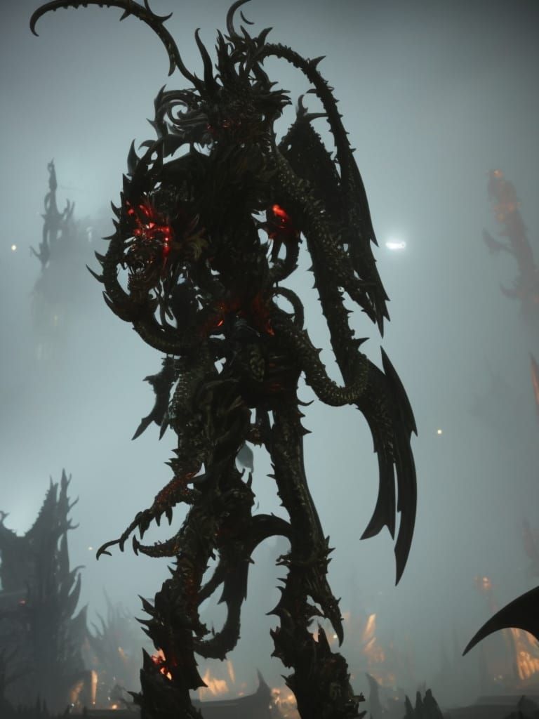 Eldritch Fairycore Demon with Cosmic Wings