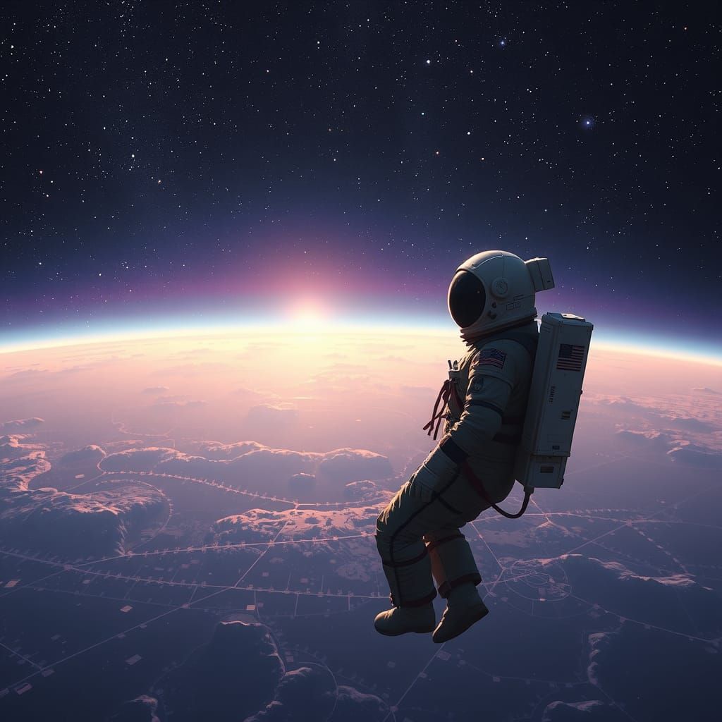 Astronaut Adrift in Space: A Dystopian Vision
