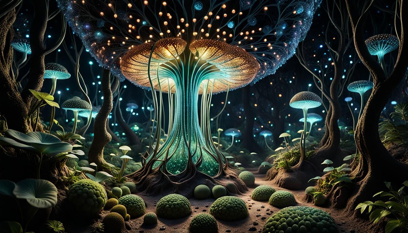 Surreal Underground Utopia with Luminescent Particles