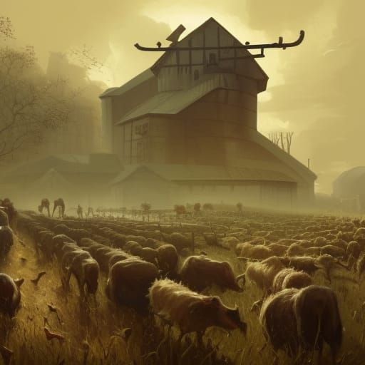 Animal Farm: Dark Fantasy Concept Art in 8K