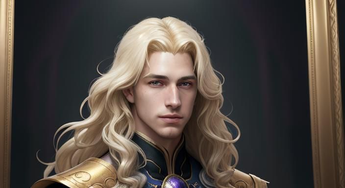 Handsome Blond Prince Portrait in Dark Fantasy Style