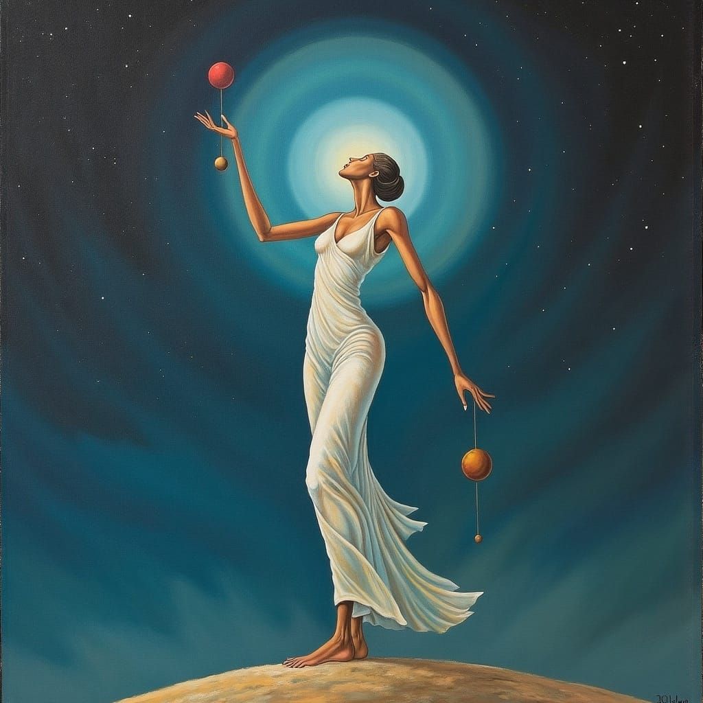 Celestial Balance in Dreamy Surrealist Style