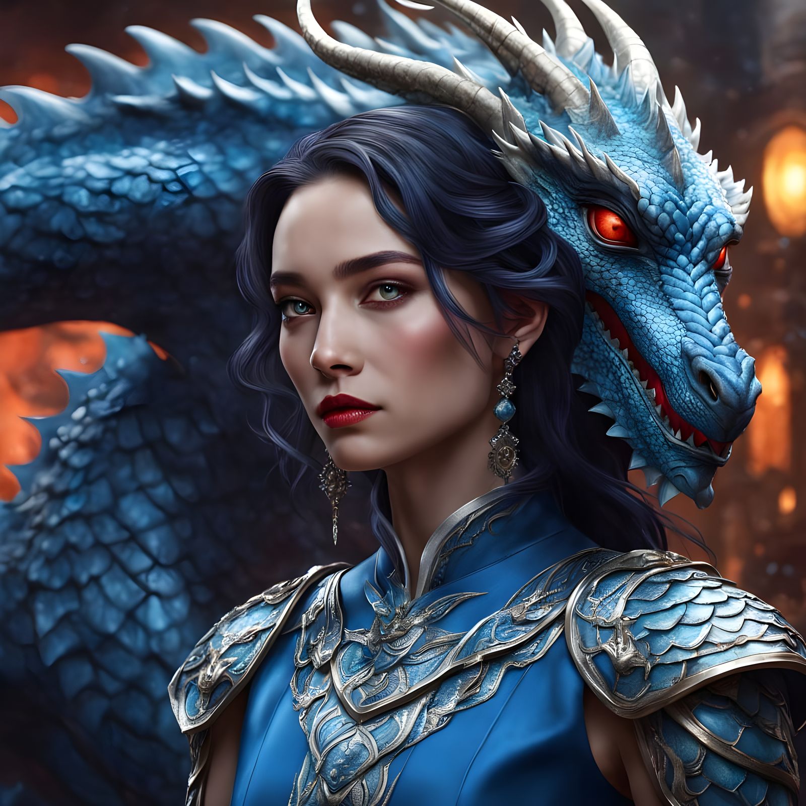 Ethereal Dragon Rider in Triadic Colors