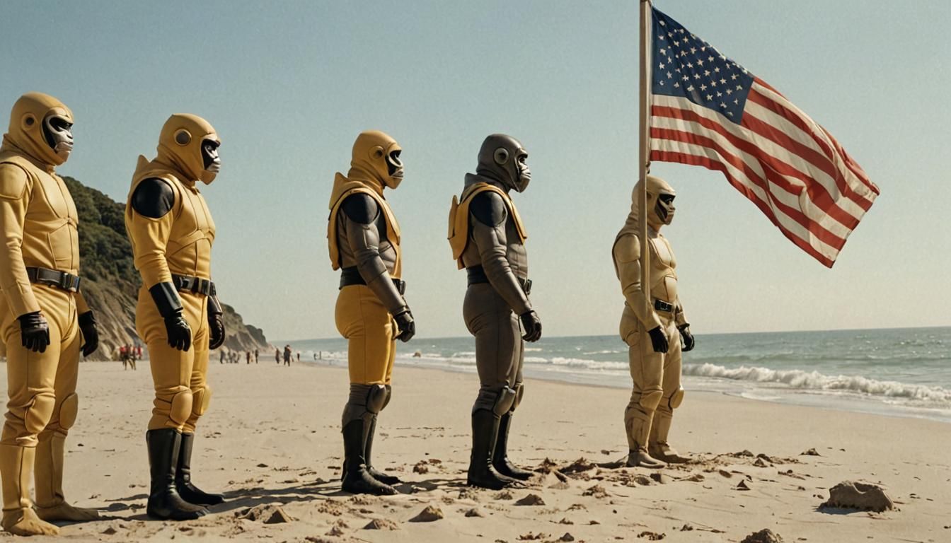 Ape Actors on Set of Sci-Fi Film