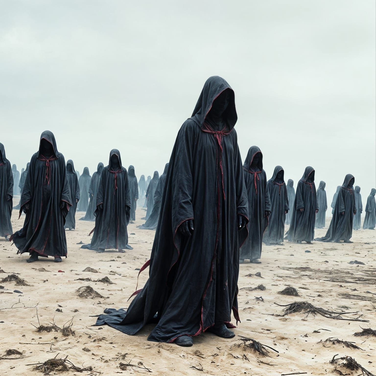 Eerie Figures Gaze Across Dimensions