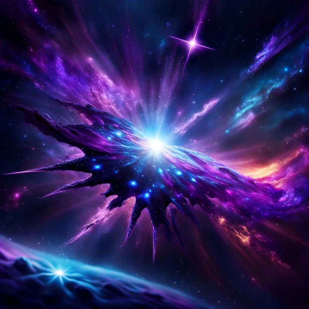 Radiant Star Journey Through a Vibrant Galaxy