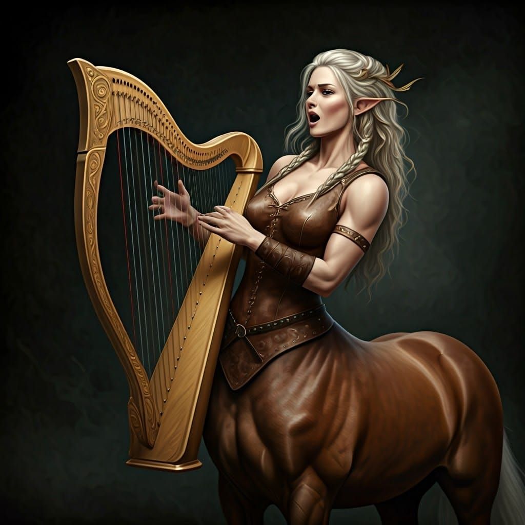 Female Centaur Playing Lyre and Singing