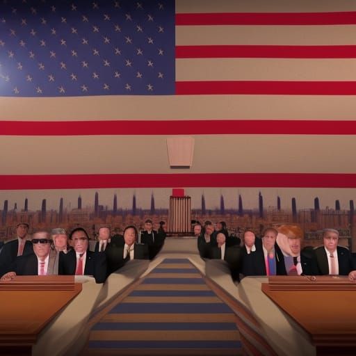 Donald Trump Impeachment Speech in Matte Painting Style
