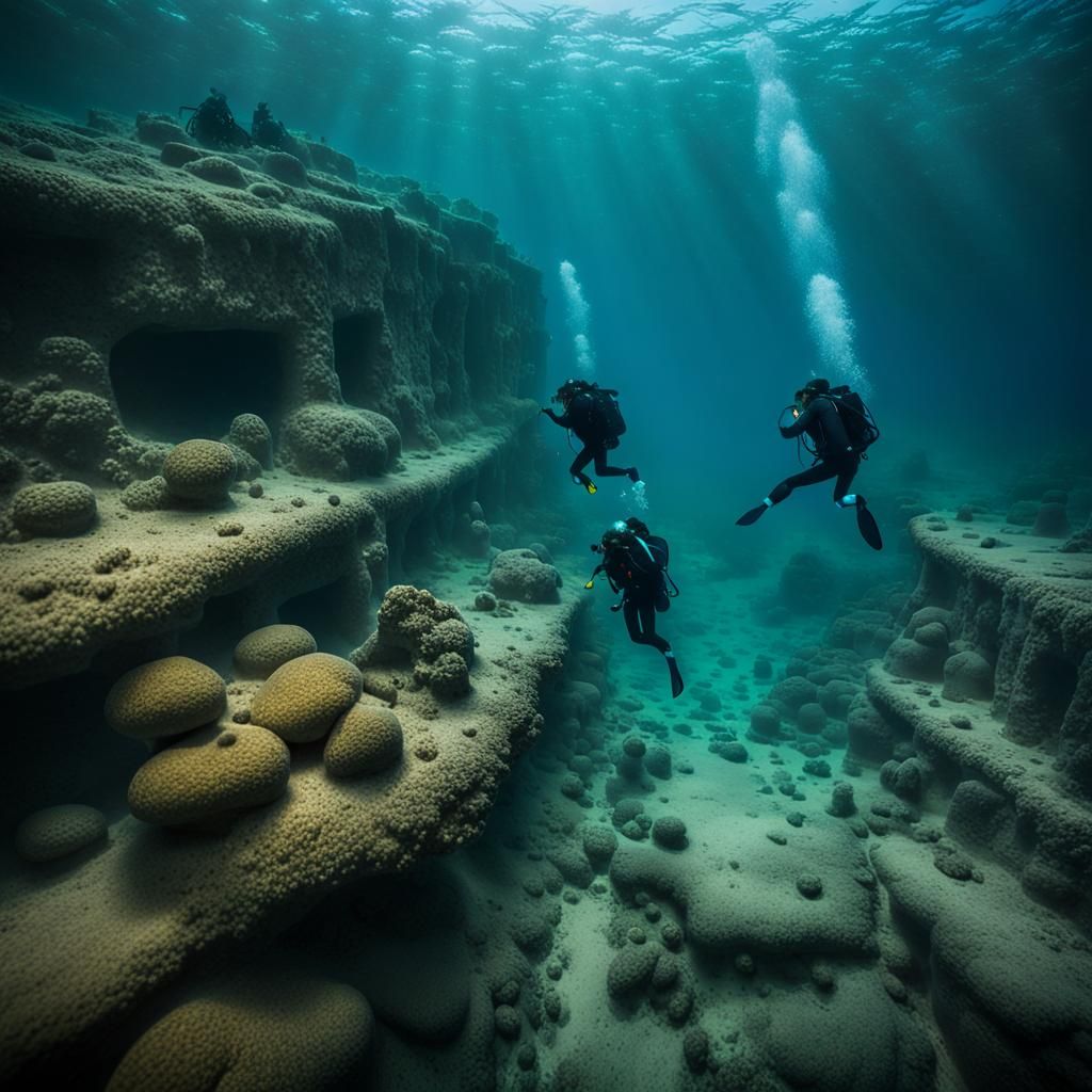 Divers Explore Underwater Megalithic Ruins