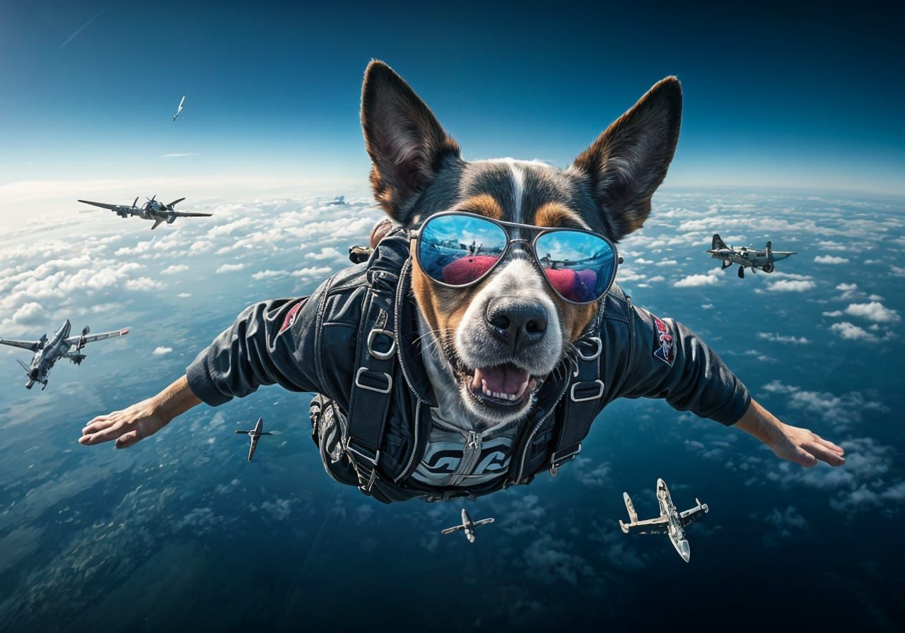 Rock'n'Roll Dog Skydiving in GoPro Style
