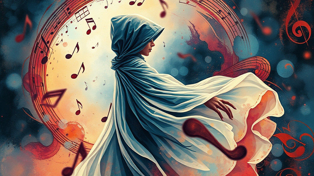 Ethereal Ballerina Dissolving in Music: Watercolor Aesthetic