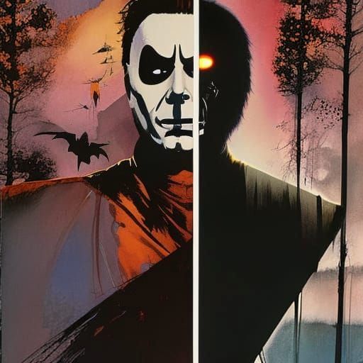 Michael Myers: Horror Icon in Graphic Novel Style