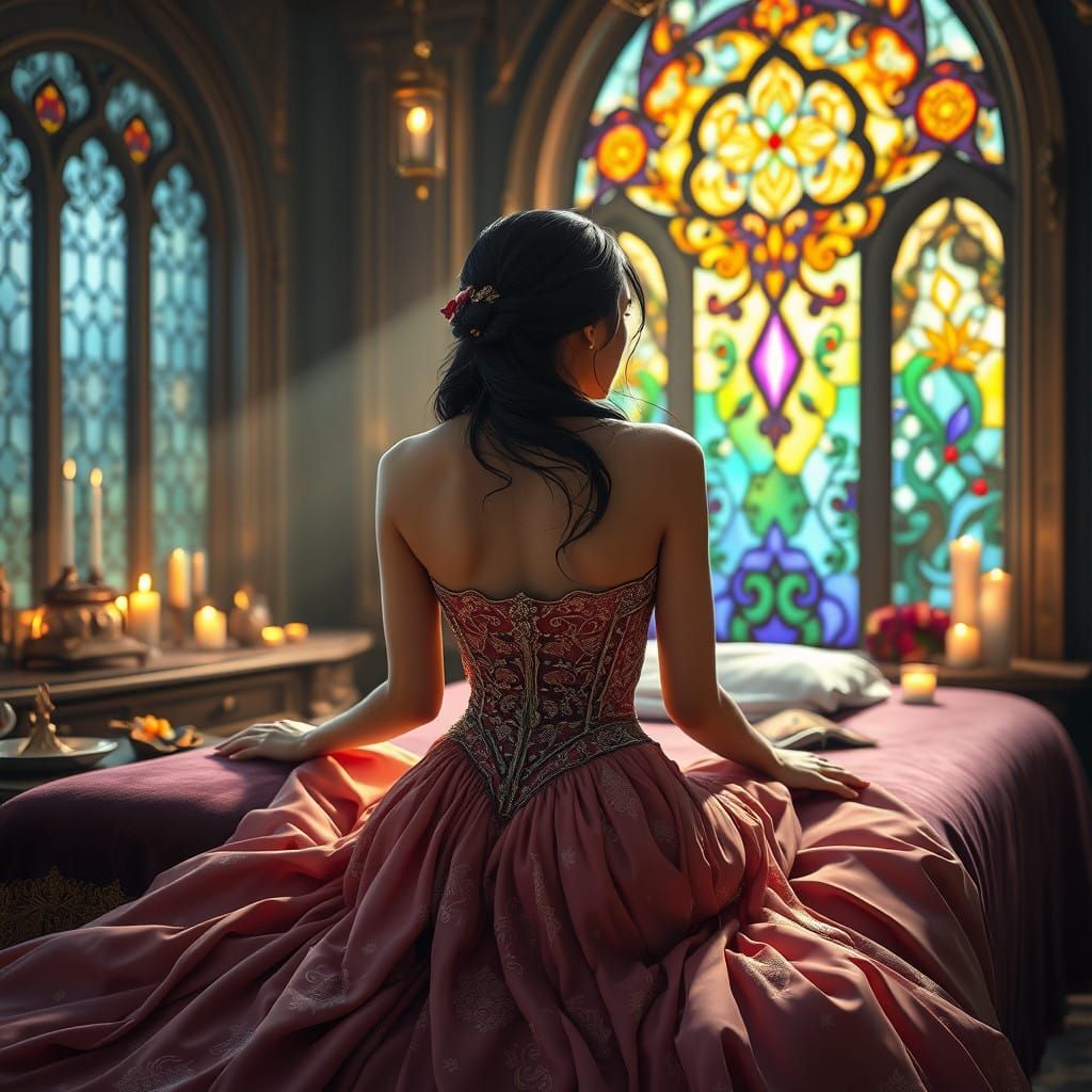 Ethereal Goddess Awaits Massage in Whimsical, Dreamlike Scen...