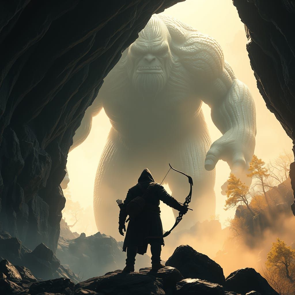 Ominous Troll Looms in Shadows, Archers' Hooded Figure, Myst...