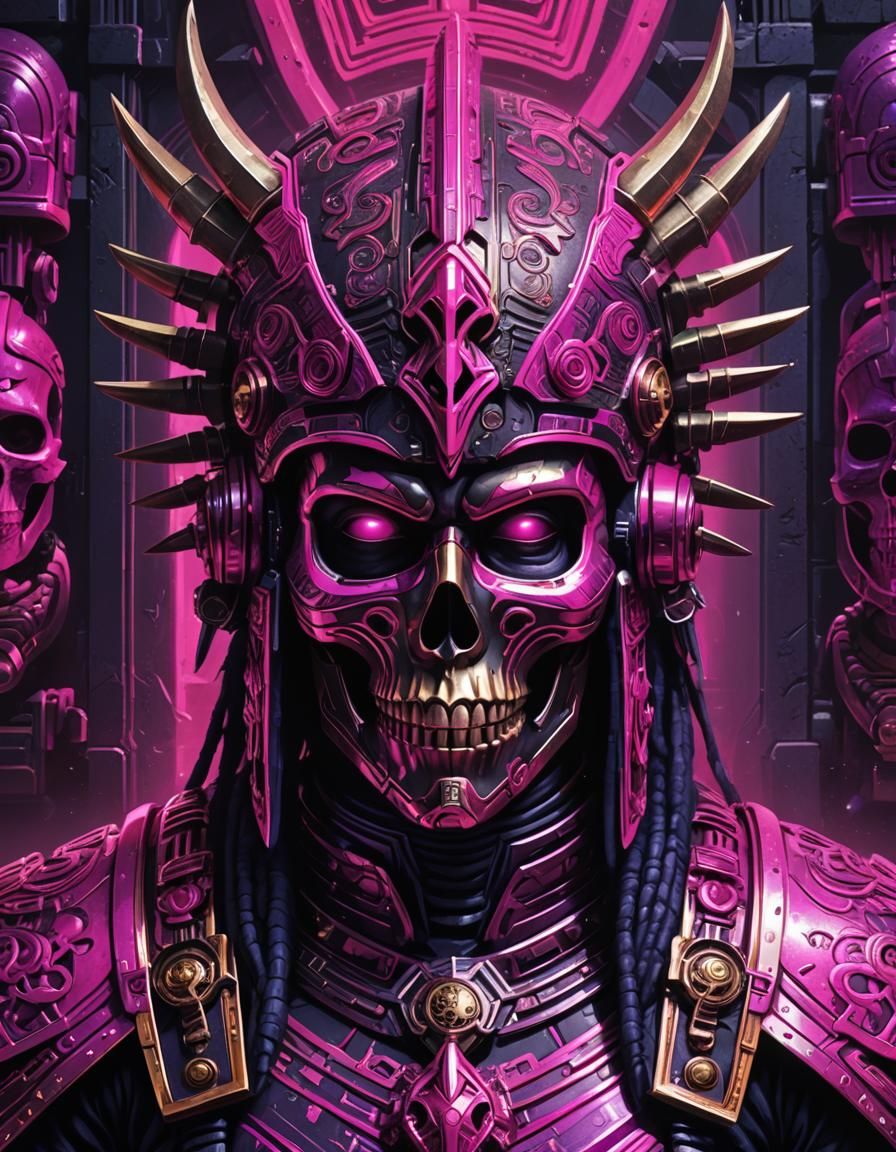 Cyberpunk aztec Warrior