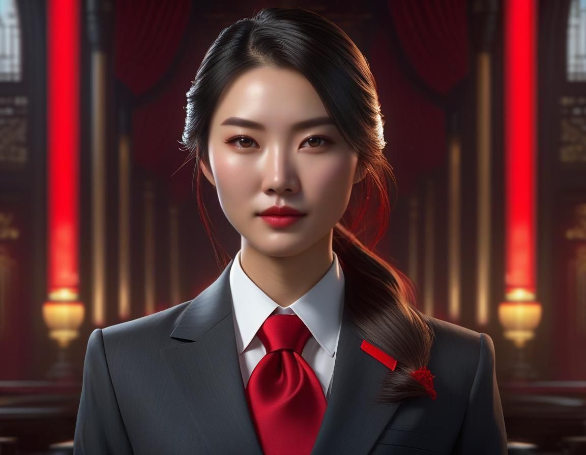 Powerful Chinese Woman Portrait by Greg Rutkowski