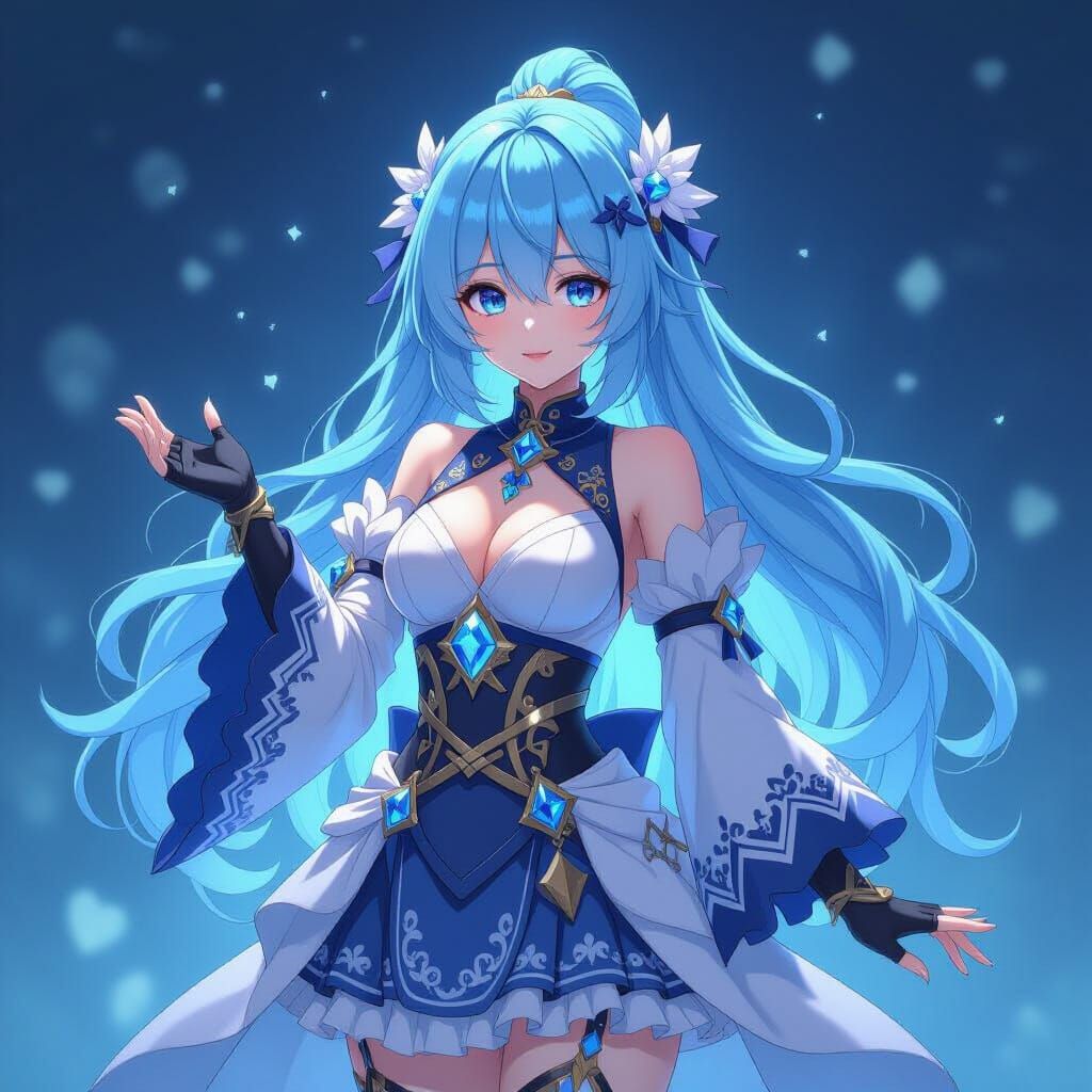 Sapphire Anime Character in Detailed 3D Art