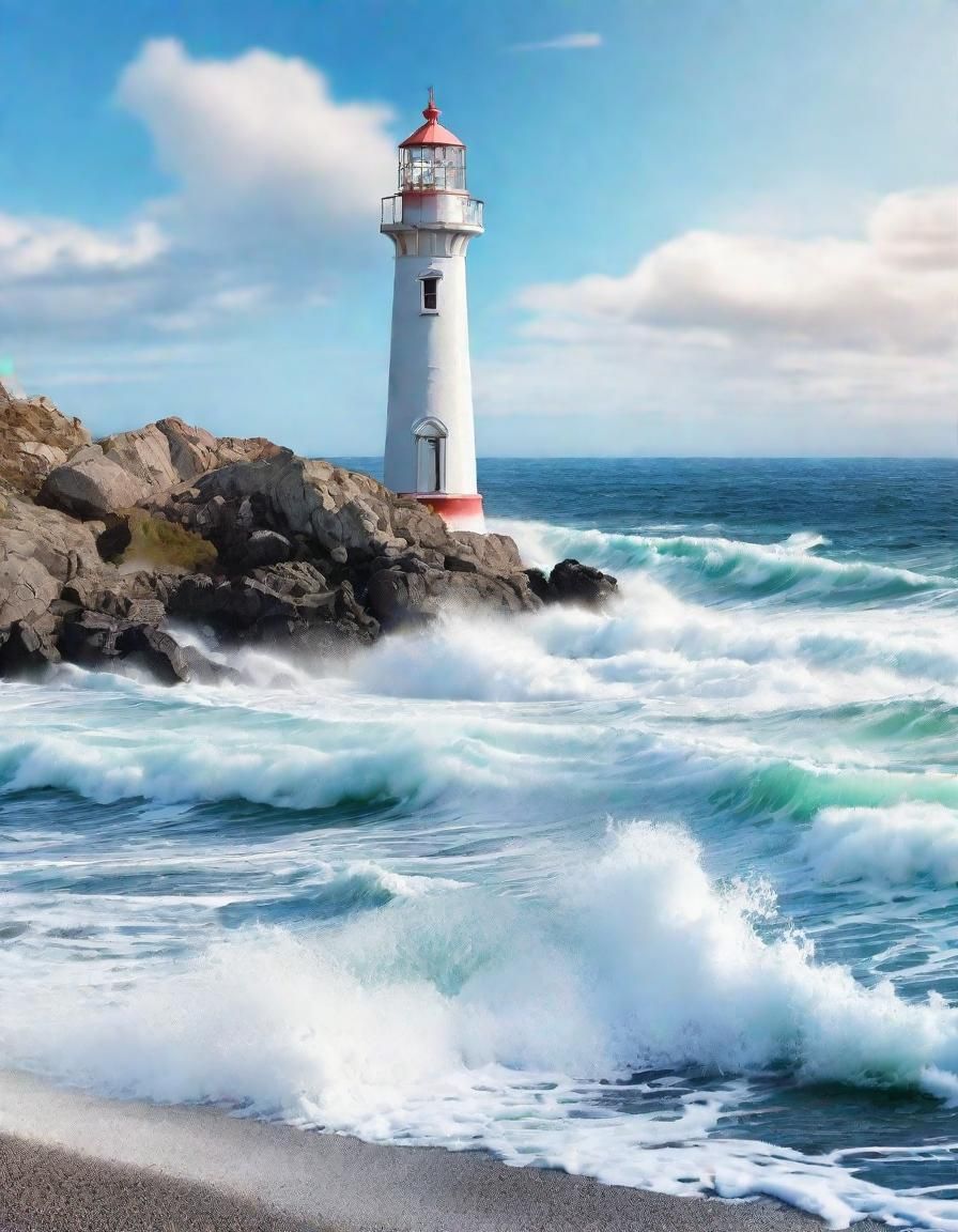 Picturesque Lighthouse Scene on Beach