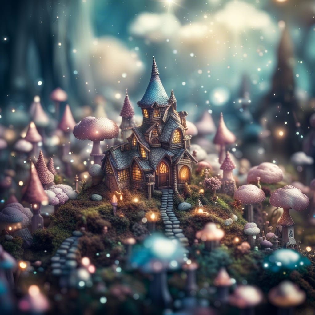 Glittering Fairy Village in the Clouds